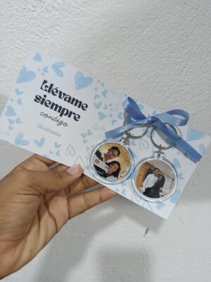 Set de Llaveros Personalizados “Llévame Siempre Contigo” – Redondo